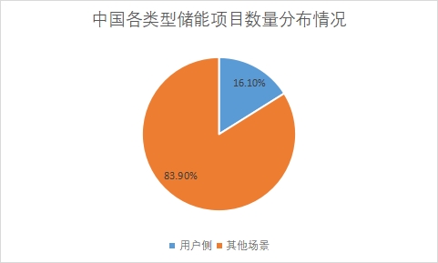 各类型储能项目数量占比