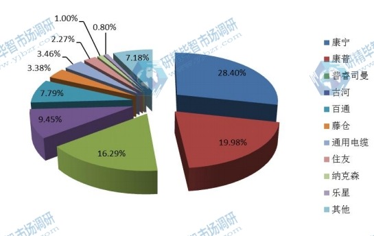 美国光缆主流厂家销售量份额2015年 美国光缆主流厂家销售量份额2015年
