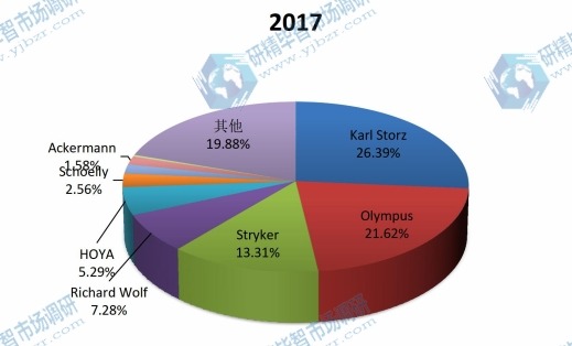 2017全球主要厂商尿道膀胱镜销售额市场份额 2017全球主要厂商尿道膀胱镜销售额市场份额