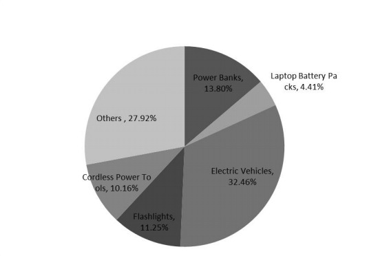 2016年按应用划分的锂离子电池消费市场份额 2016年按应用划分的锂离子电池消费市场份额