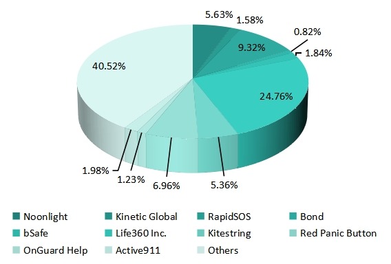 2019年女性安全软件公司的市场份额