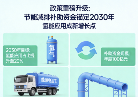 政策重磅升级：节能减排补助资金锚定2030年氢能应用成新增长点?