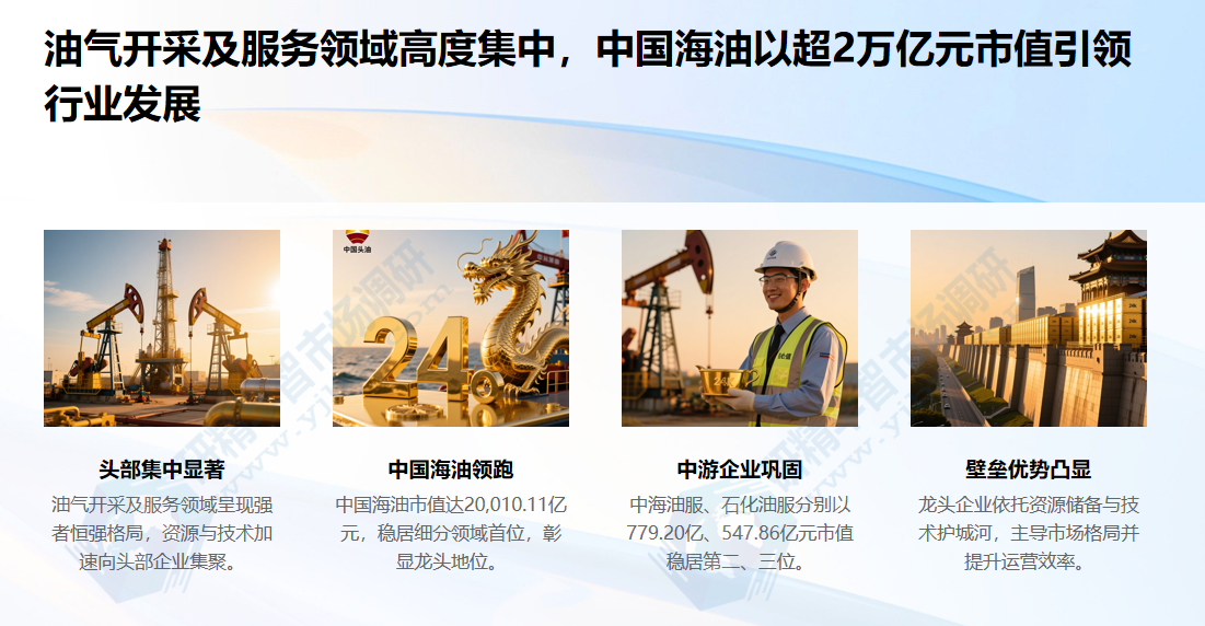 油气开采及服务领域高度集中 油气开采及服务领域高度集中